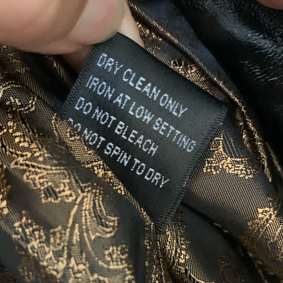 Vintage Liquid Leather Jacket Rock Industrial Goth Witchy 90’s Women’s Small - Picture 10 of 14